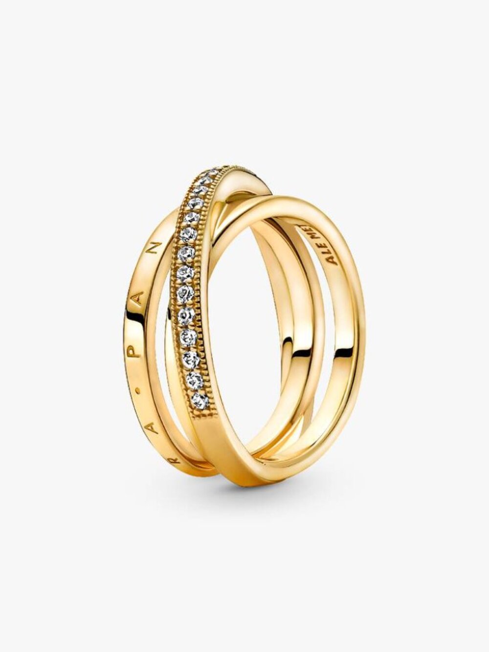 Pandora Crossover Pav�� Triple Band Ring